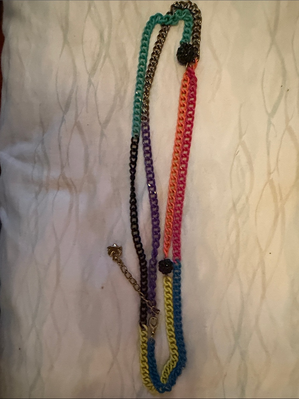 Juicy Couture Multicolor Chain-Link Necklace with Braided Accents